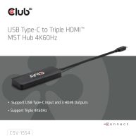 Hub MST de USB Tipo-C a triple HDMI™ 4K60Hz 