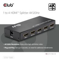 Splitter de 1 a 4 HDMI™ 4K120Hz