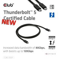 Thunderbolt™ 5 Zertifiziertes 8K240Hz Daten 80/120 Gbps EPR 240 Watt Kabel M/M 1m
