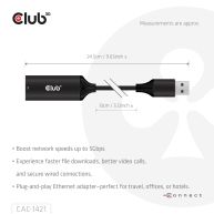 USB 5Gbps Type-A a RJ45 Ethernet M/H