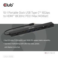 10-1 Hub USB Typ-C® 10Gbps auf HDMI™ 8K30Hz PD3.1 Max.140Watt