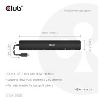 10-1 Hub USB Typ-C® 10Gbps auf HDMI™ 8K30Hz PD3.1 Max.140Watt