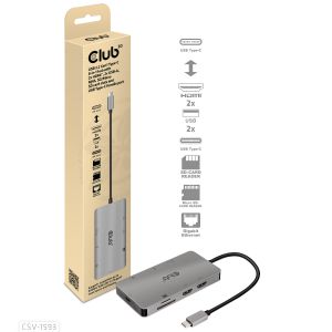 USB3.2 Gen1 Tipo-C hub 8-en-1 con 2x HDMI, 2x USB-A, RJ45, ranuras de expansión SD/MicroSD y puerto hembra USB3.2 Gen1 Tipo-C