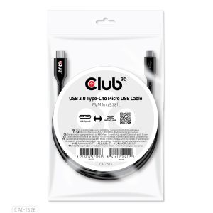 Cable USB 2.0 Tipo-C a Micro USB M/M 1m/3.28ft 
