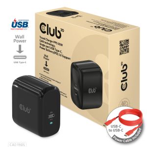 Cargador de viaje PPS con tecnología GAN de 65 W, puerto único USB tipo C, soporte Power Delivery (PD) 3.0