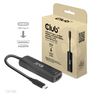 USB Gen2 Typ-C zu HDMI  8K60Hz oder 4K120Hz HDR10, DSC1.2, Power Delivery 3.0 Activ Adapter St./B. 