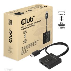 HDMI™ 2-in-1 Bi-directional Switch for 8K60Hz or 4K120Hz