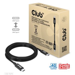 Cable Bi-Direccional USB4 Gen3x2 Tipo-C 8K60Hz o 4K120Hz, Datos 40Gbps, PD 240W(48V/5A) EPR M/M 3m / 9.84ft