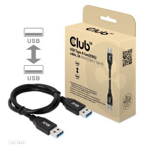 USB Typ-A Gen2(10G) Kabel, 3A St/St 0.5m 