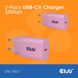 Pack de 2 cargadores USB-C® de 30 Watt Rosa