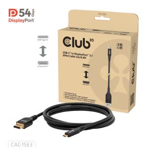 CAC-1563 USB-C® to DisplayPort™ 2.1 DP54 Bi-Directional Cable 8K120Hz 2m / 6.6ft 