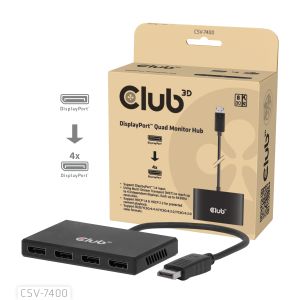CSV-7400 DisplayPort™ Quad Monitor Hub MST 4x 4K30Hz
