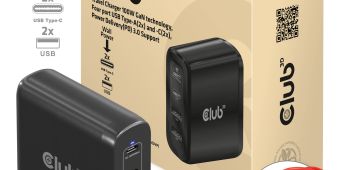 Travel Charger 100W GaN technology, Four port USB Type-A(2x) and -C(2x), Power Delivery(PD) 3.0 Support