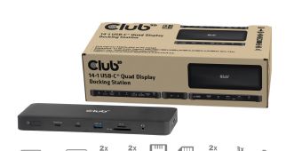14-in-1 Portable Dock USB Type-C® 10Gbps to DisplayPort2.1 8K Quad Displays Docking Station