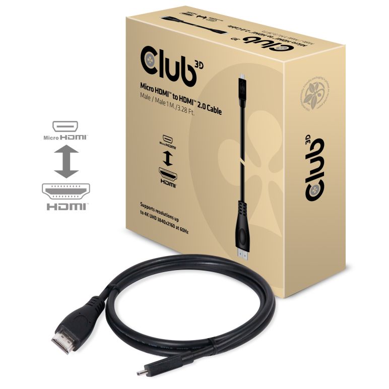 Micro HDMI auf HDMI 4K60Hz Kabel Stecker/Stecker 1m/3.28ft