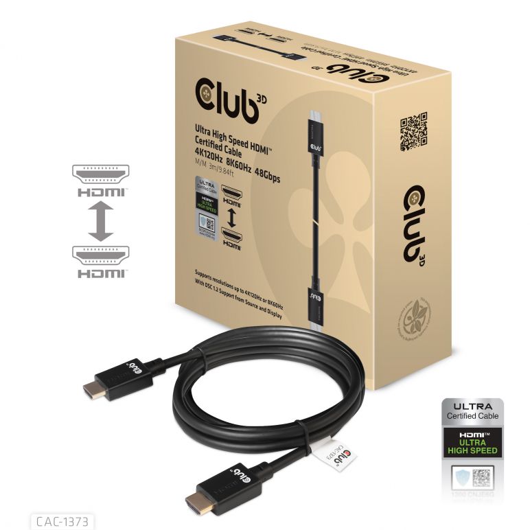 Cable  HDMI 4K120Hz, 8K60Hz de Ultra alta velocidad 48Gbps Macho/Macho 3m / 9.84pies