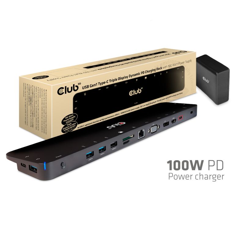 USB Typ C 3.2 Gen1 Triple Display Dynamic PD Charging Dock 100W PD Ladegerät