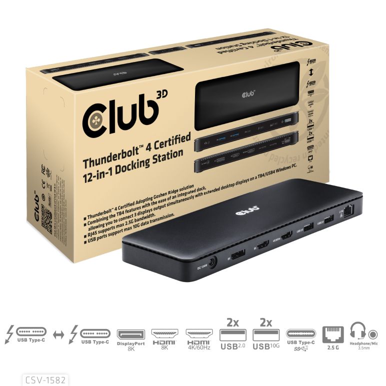 Thunderbolt™ 4 Certified 12-in-1 Docking Station