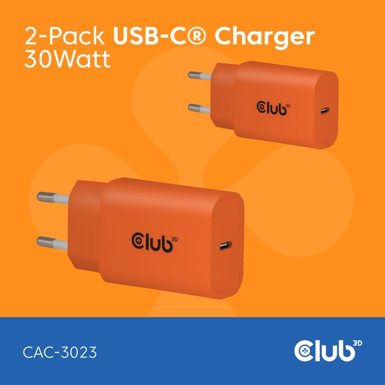 USB-C® Ladegerät 30 Watt 2 Stück Orange