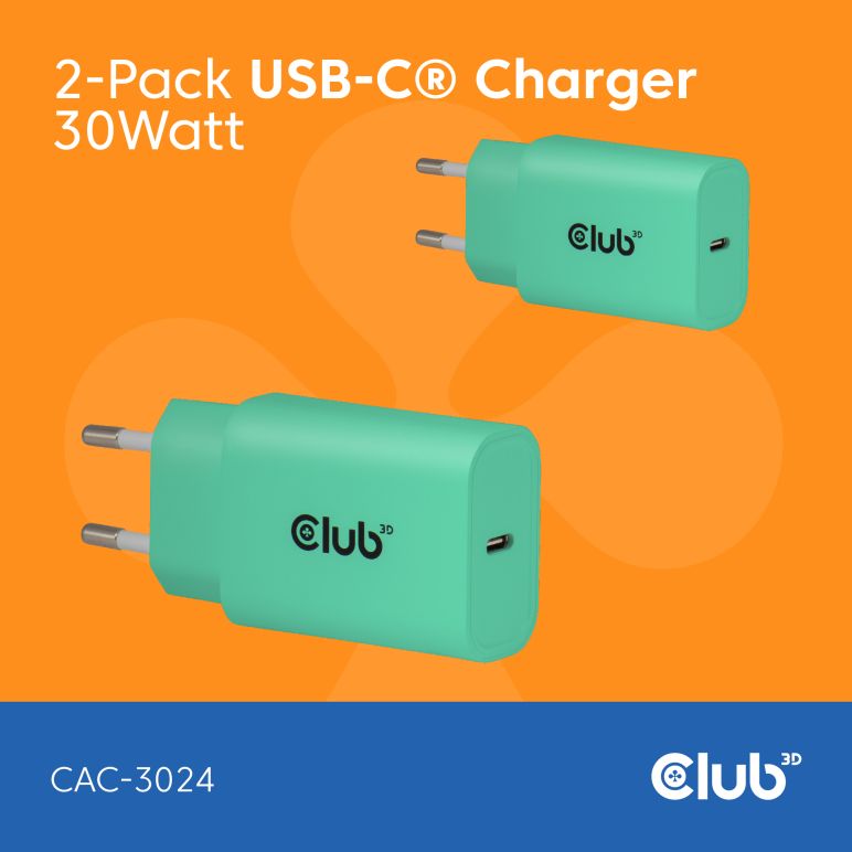 USB-C® Ladegerät 30 Watt 2 Stück Grün