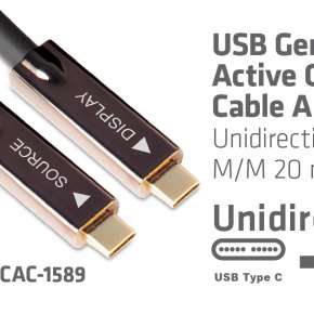 CAC-1589 USB Gen 2 Tipo C Cable Óptico activo A / V Unidireccional M/M 20 m / 65.62 pies